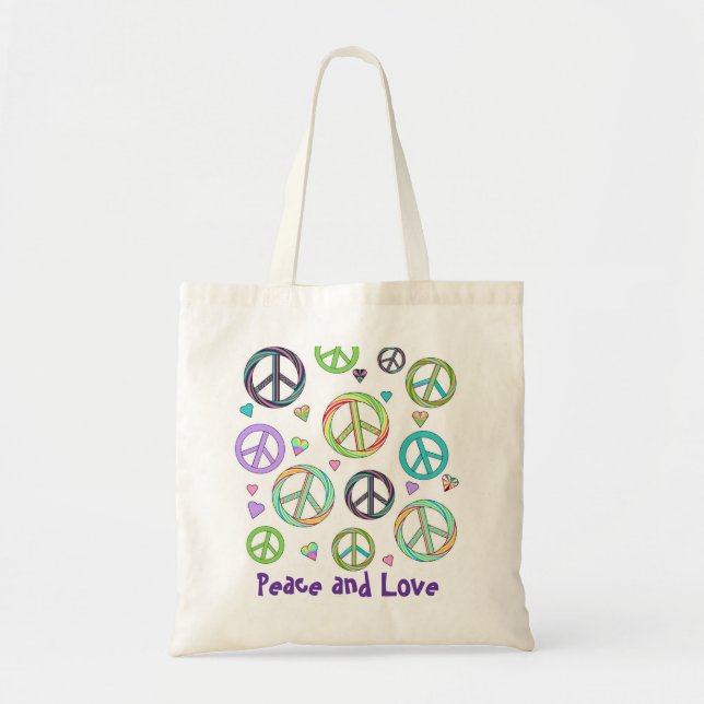 Friedens-und Liebe-Tasche Tragetasche (Vorne)