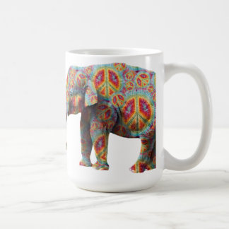 Friedens-und Liebehippie-Elefant-Tasse Tasse