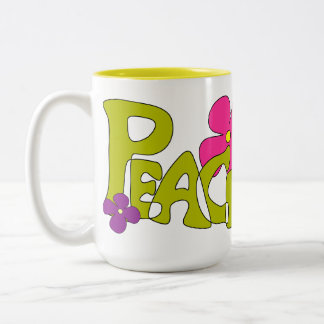Friedens- und Liebes-Hippie-Tasse Zweifarbige Tasse