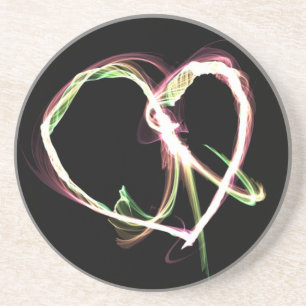 Friedens- und Liebeschwarzes Sandstein Untersetzer