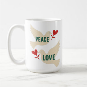 Friedens- und Liebesmotiv mit Tauben in Vintage-Op Kaffeetasse