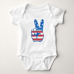 Friedensamerikanisches Flaggenmuster Baby Strampler