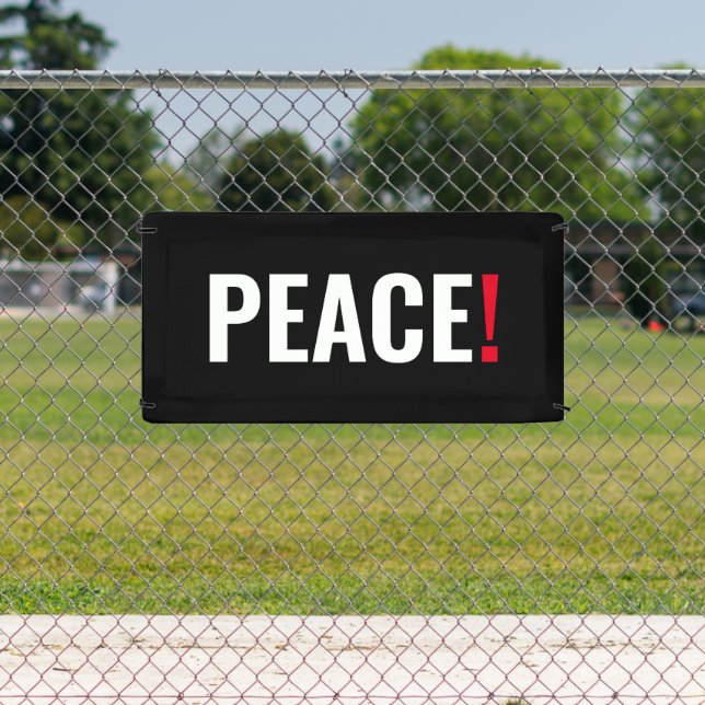 Friedensausrufezeichen Schwarz-weiß roter Kriegsge Banner (InSitu)