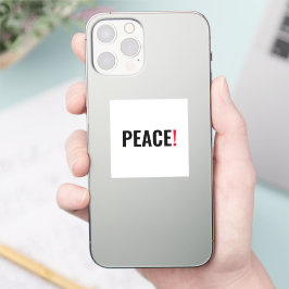 Friedensausrufezeichen weiß schwarz rot gegen den  aufkleber