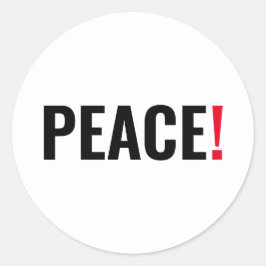 Friedensausrufezeichen weiß schwarz rot gegen den  runder aufkleber