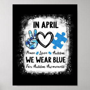 Friedensautismus im April tragen wir Blauer für Au Poster