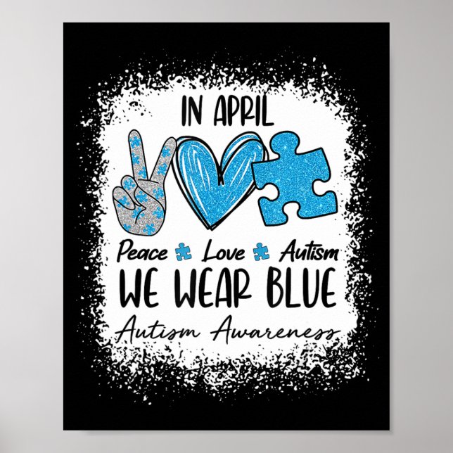 Friedensautismus im April tragen wir Blauer für Au Poster (Vorne)