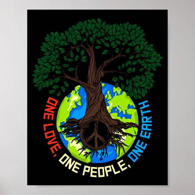 Friedensbaum Liebe Umweltschutz Erde D T Poster (Vorne)
