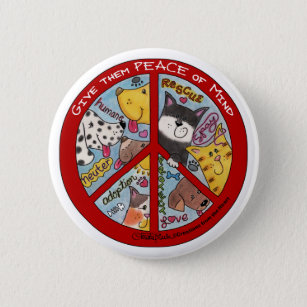 Friedensc$zeichen-tier Schutz Button