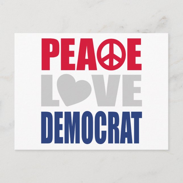 Friedensdemokratie Liebe Postkarte (Vorderseite)