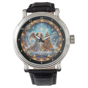 Friedensengel auf der Erde Weihnachten Armbanduhr