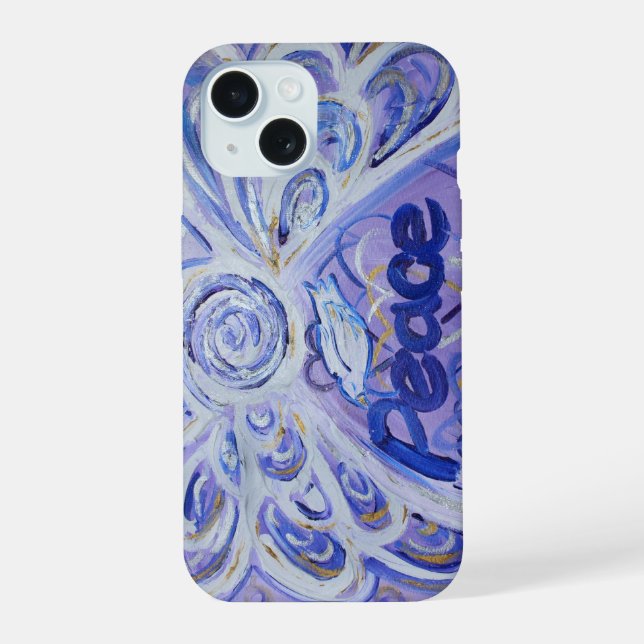 Friedensengel-Wortkunst Custom iPhone-Hülle iPhone 15 Hülle (Rückseite)