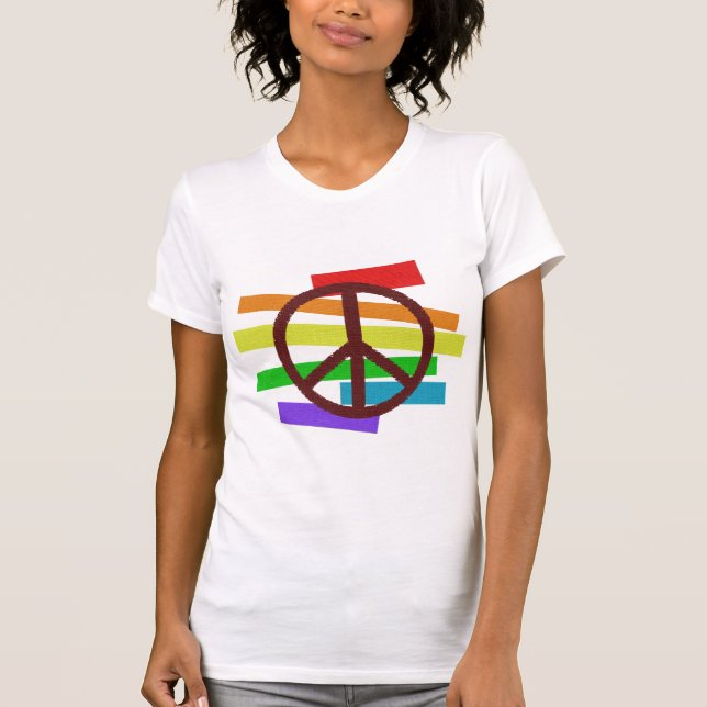 Friedensfarbflagge Stoff ähnlich T-Shirt (Vorderseite)