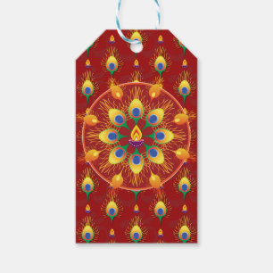Friedensfeder Rangoli Geschenkanhänger