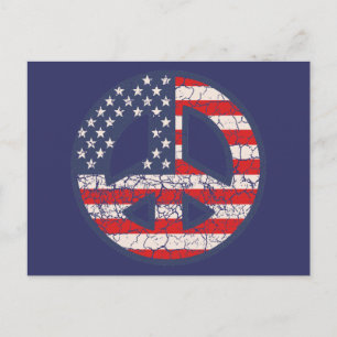Friedensflagge-distressed Postkarte