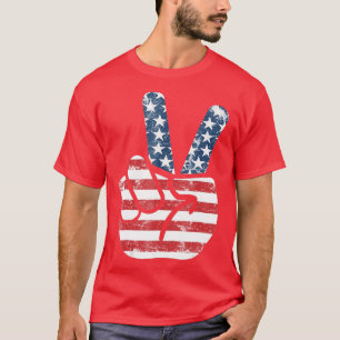 Friedensflagge Zeichen Phantastisch 4. Juli Freihe T-Shirt