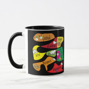 Friedensfreude Liebe Inspirierende Zitat Kaffeetas Tasse