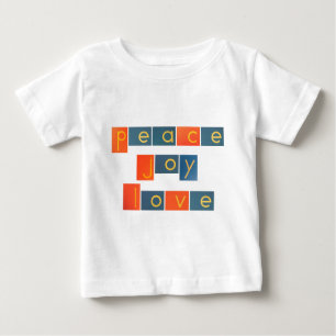 FRIEDENSfreude-LIEBE Sandpapier-Buchstaben Baby T-shirt