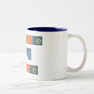FRIEDENSfreude-LIEBE Sandpapier-Buchstaben Zweifarbige Tasse