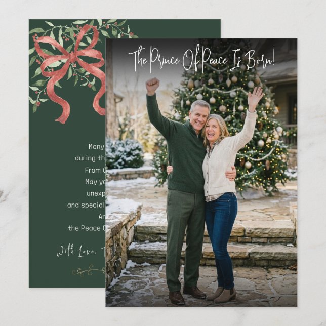 Friedensfürst Bogen Hand Schrift Foto Weihnachten (Vorne/Hinten)