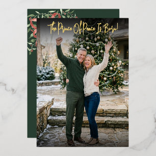 Friedensfürst-Bogen-Handschrift-Foto-Weihnachten Folien Feiertagskarte