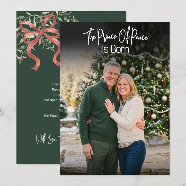 Friedensfürst Schrift Bogen Foto Weihnachten (Vorne/Hinten)
