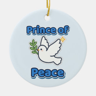 Friedensfürst Weihnachts-Taube Olivenzweig Keramik Ornament