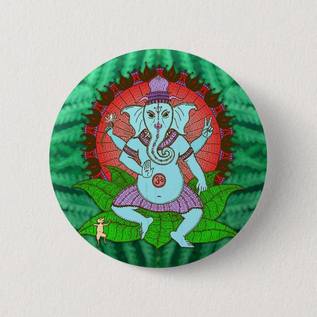 FriedensGanesh Tanzen Button (Vorderseite)