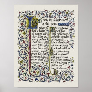 Friedensgebet des Hl. Franz von Assisi Poster