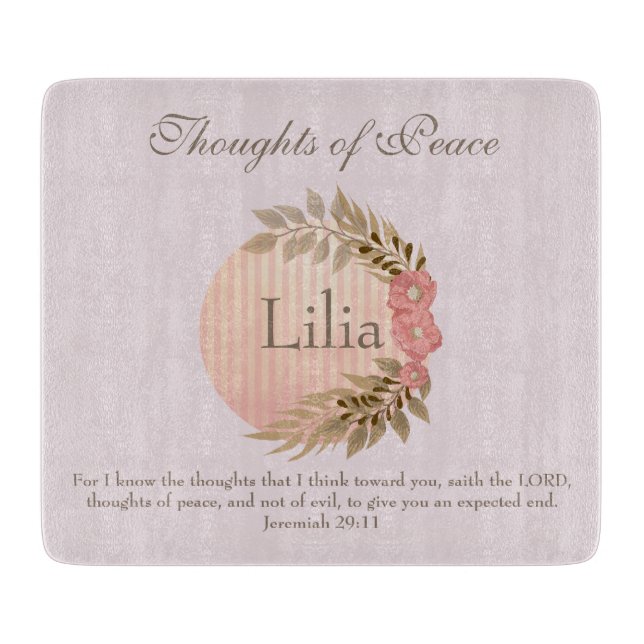 Friedensgedanken Schneidebrett (Vorderseite)