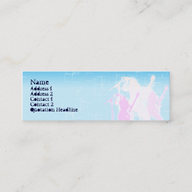 Friedensgitarren-Sänger - dünn Mini Visitenkarte (Vorderseite)