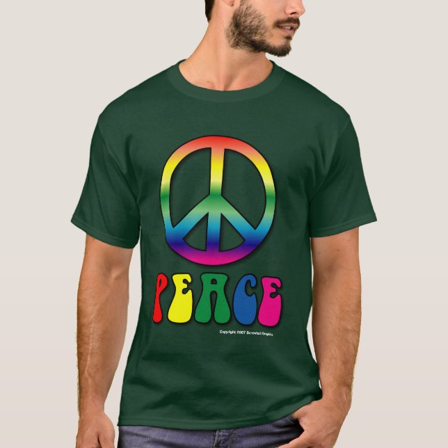 Friedensgrundlegender dunkler T - Shirt (Vorderseite)