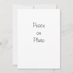 Friedensgrußkarte für Pluto Feiertagskarte