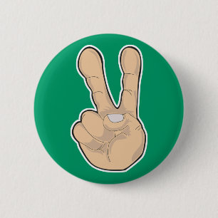 Friedenshandgeste Button