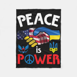 Friedenshandshake USA Ukraine Einheit Zusammen Fleecedecke