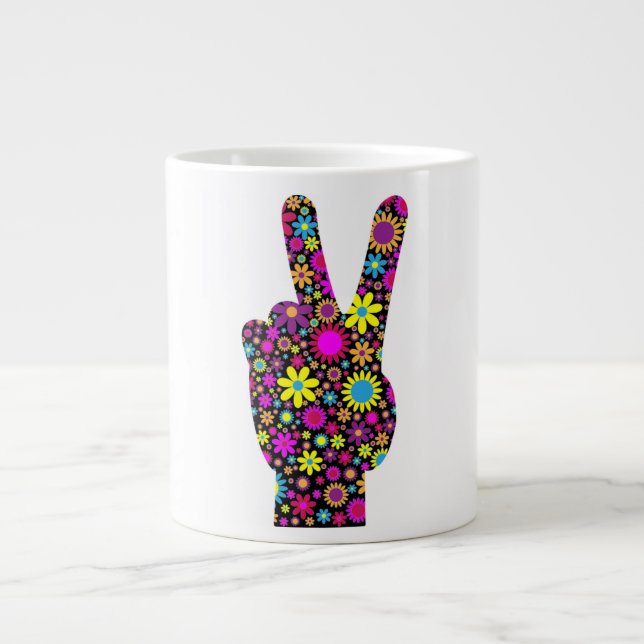 FRIEDENSHANDZEICHEN Jumbo-Tasse (Vorderseite)