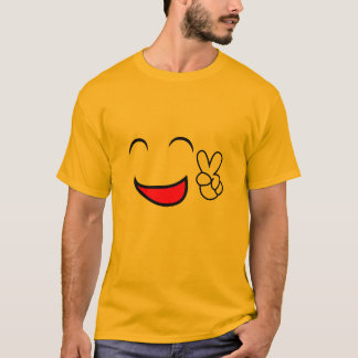 Friedensheraus Emoticon-Gruppen-Kostüm T-Shirt