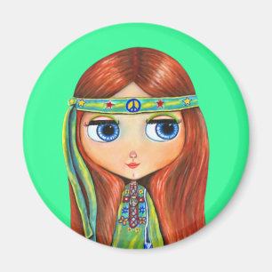 Friedenshippie-Puppen-Magnet Magnet