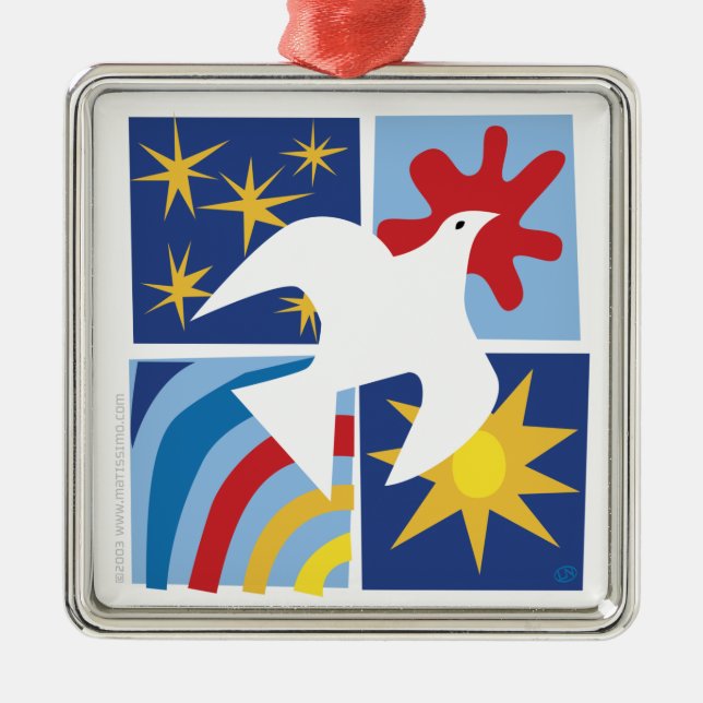 Friedenshoffnungs-Freude-Liebe-Verzierung Ornament Aus Metall (Vorne)