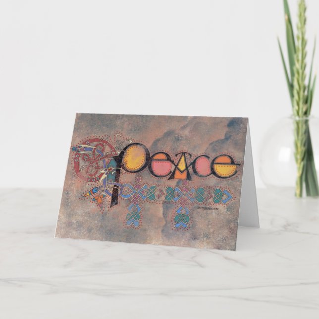 Friedenskeltische Weihnachtskarte Feiertagskarte (Vorderseite)