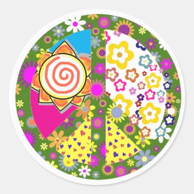 Friedensklemme Runder Aufkleber (Vorderseite)