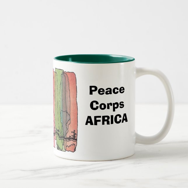 Friedenskorps-Afrika-Tasse Zweifarbige Tasse (Rechts)