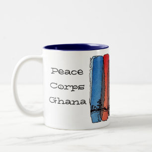 Friedenskorps-Ghana-Tasse Zweifarbige Tasse