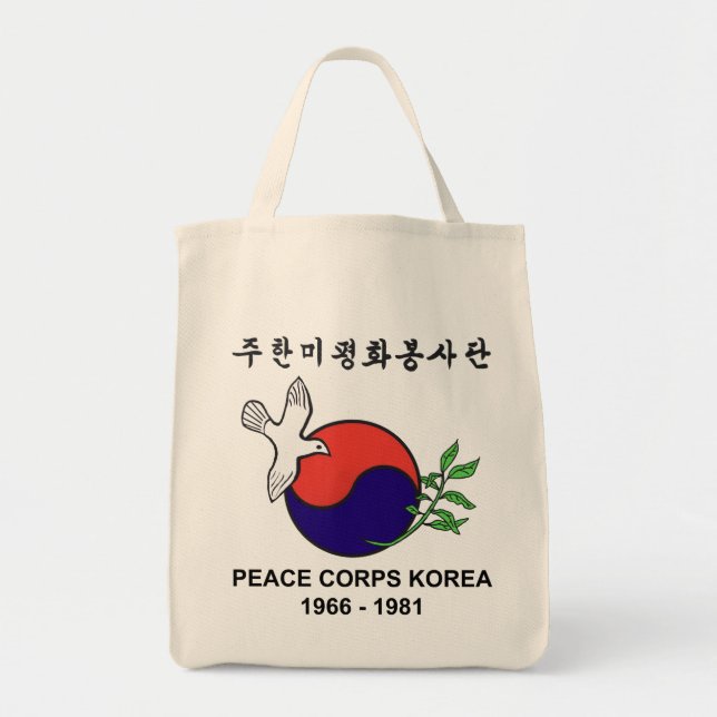 Friedenskorps-Korea-Lebensmittelgeschäft-Tasche Tragetasche (Vorne)