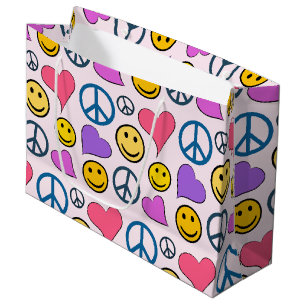 Friedensläufe Liebe Laugh Pattern Große Geschenktüte