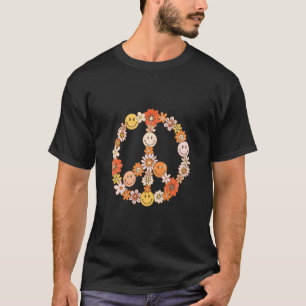 Friedensliebe 60er 70er Hippie-Kostüm Bunte Blume T-Shirt