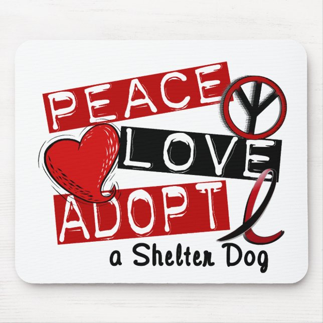 FRIEDENSLiebe ADOPTIEREN einen Schutz-Hund Mousepad (Vorne)