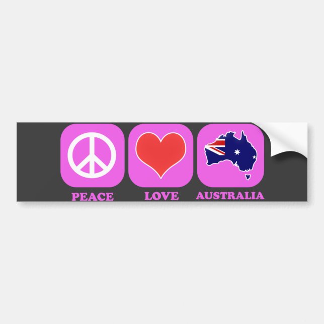 FriedensLiebe Australien Autoaufkleber (Vorne)