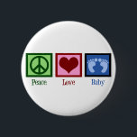 FriedensLiebe-Baby-Junge Button<br><div class="desc">Dieses entzückende FriedensLiebe-Babygeschenk ist- für eine Babydusche für einen neuen kleinen Jungen perfekt! Kennzeichnet niedliche Babyblauabdrücke.</div>