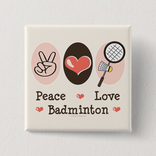 FriedensLiebe-Badminton-Knopf Button (Vorderseite)